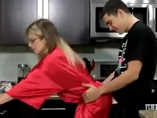 Female parent gets Have a bite Creampie from Son